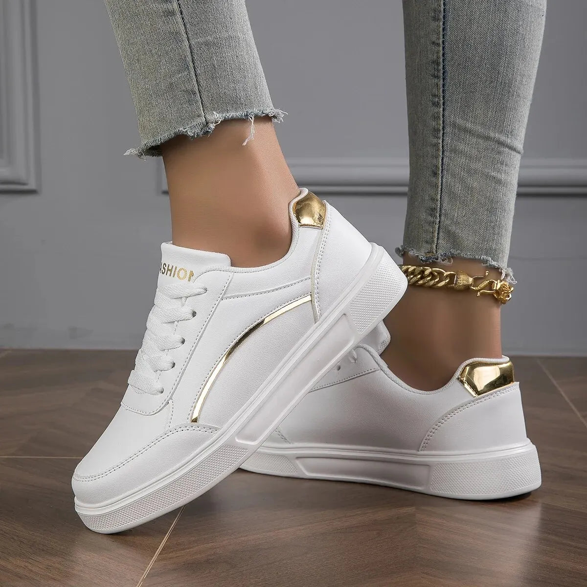 Women Sneakers  Casual Sneakers Leather Platform Sneakers for Women Classics Comfort Skateboarding Shoes Non-Slip