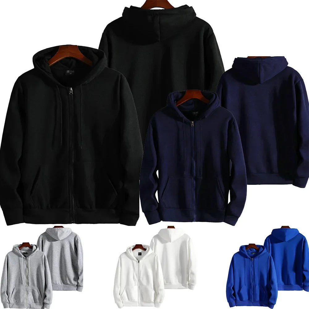 JUMPER New Fashion Zipper Hoodies Women/Men Fashion Long Sleeve Hooded Sweatshirt Casual Autumn Winter Sportwear Solid Clothes
