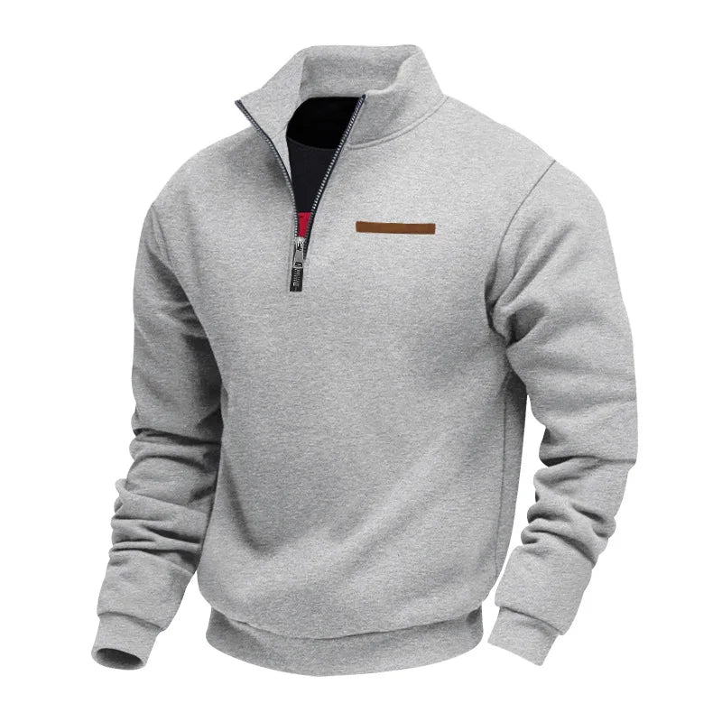 JUMPER fleece long-sleeved men's sweater half zipper loose stand-up collar pullover men's sweater