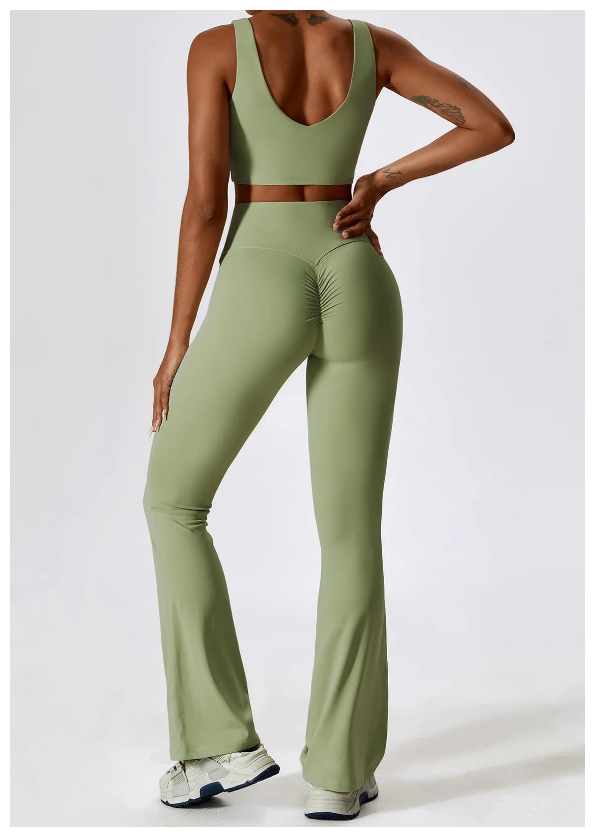 Legging Yoga Set 2PCS Seamless Women Sportswear Workout Clothes Athletic Wear Gym Legging Fitness Bra Crop Top Long Sleeve Sports Suits