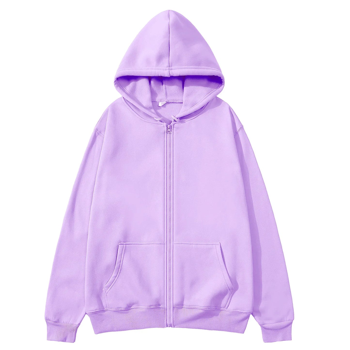 JUMPER New Trendy Sweatshirt Coat Front Pockets Warm Zipper Lamb Wool Jacket Men and Woman Autumn Winter Pure Color Cardigan Hoodie
