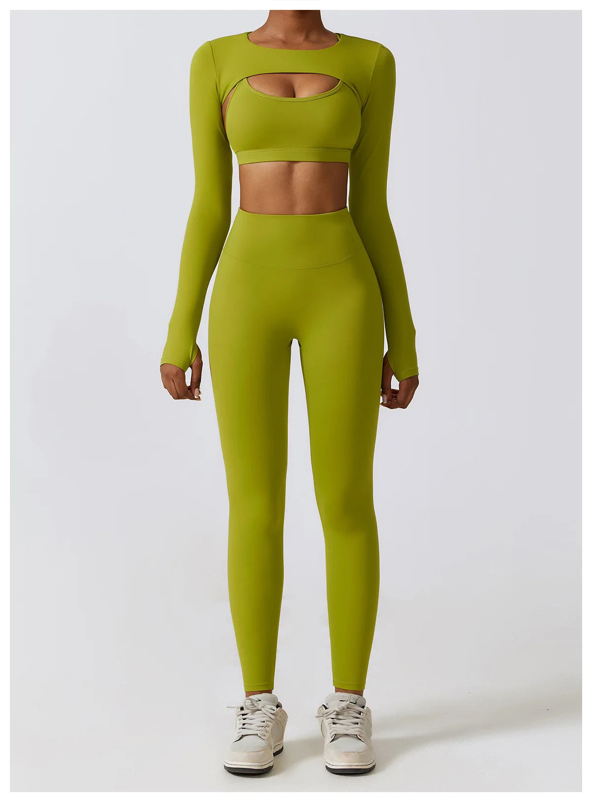 Legging Women's Sportswear Yoga Set Workout Clothes Athletic Wear Sports Gym Legging 2/3PCS Fitness Bra Crop Top Long Sleeve Yoga Suit