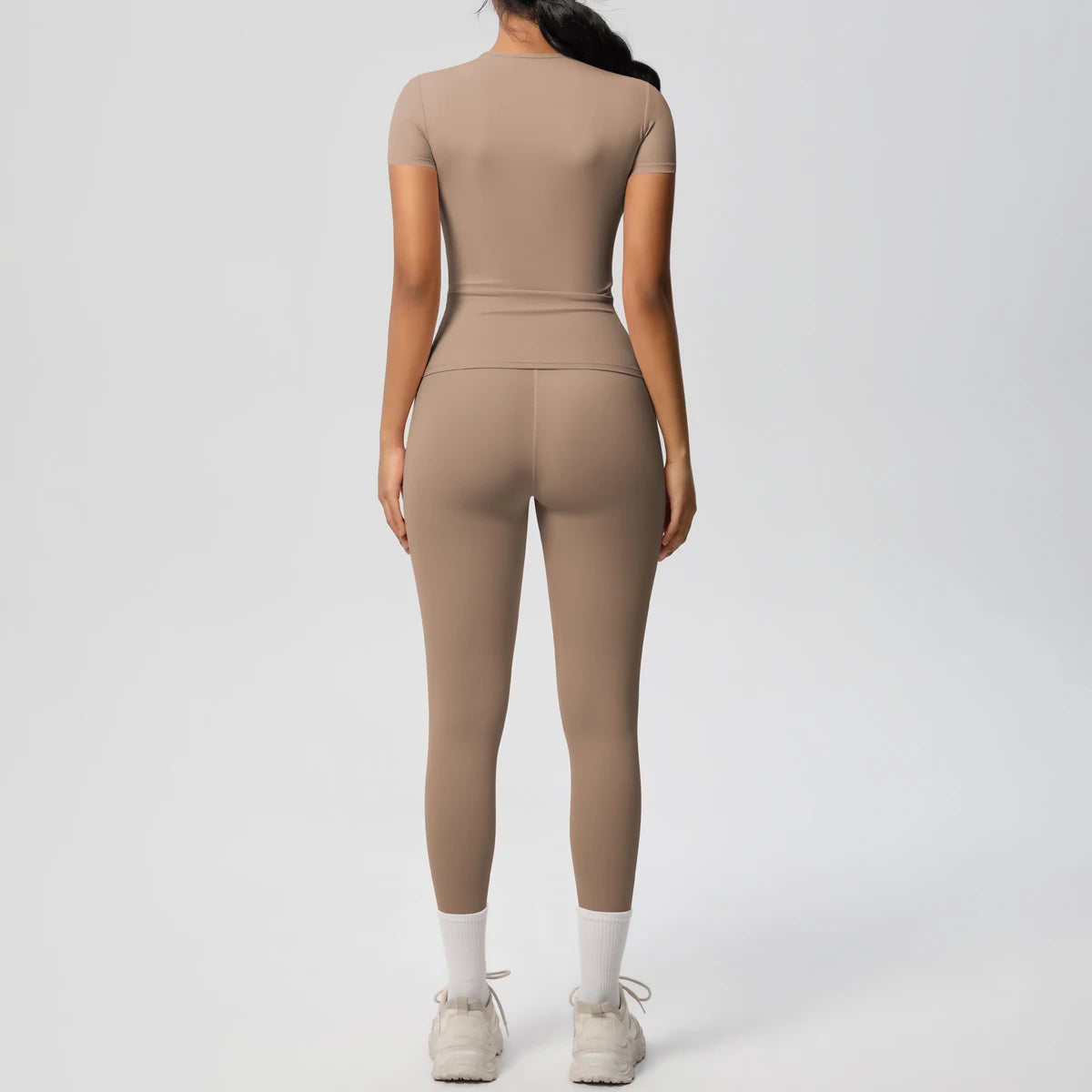 Legging Women 2pcs Patchwork Sport Yoga Suit Gym Sports Crop Tops Sexy Bodycon Crop Tube Top Workout Leggins Booty Bum Leggins