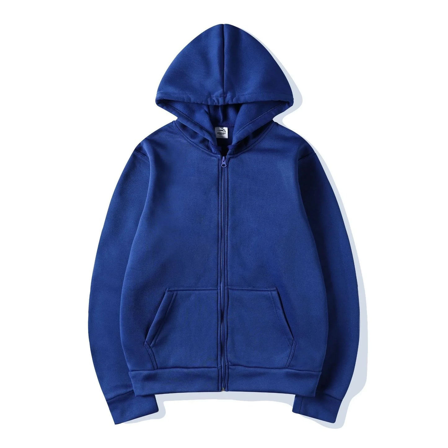 JUMPER New Trendy Sweatshirt Coat Front Pockets Warm Zipper Lamb Wool Jacket Men and Woman Autumn Winter Pure Color Cardigan Hoodie