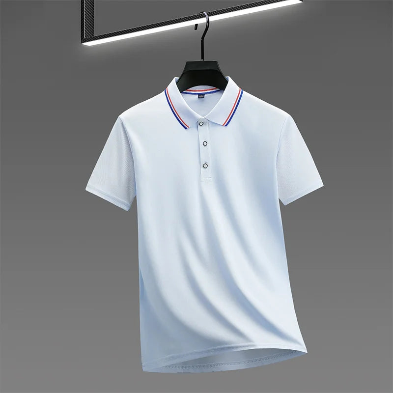 Polo New Men's Casual Solid Color Short Sleeved Polo Shirt Summer Fashionable and Comfortable Versatile Top