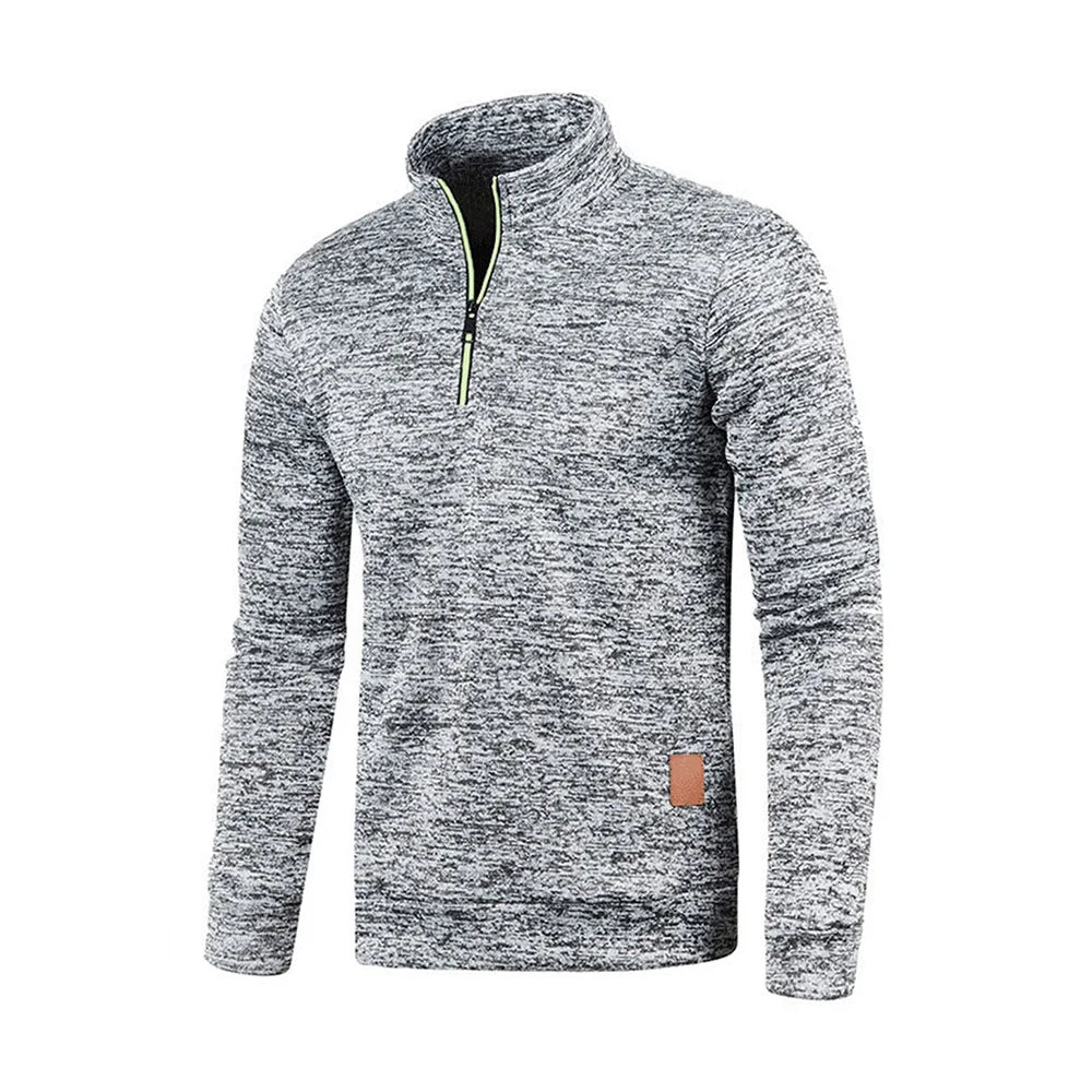 JUMPER Men Sweatshirts Spring Thicker Pullover Half Zipper Pullover for Male Hoody Outdoor Sweatshir Autumn Solid Color Turtleneck Swea