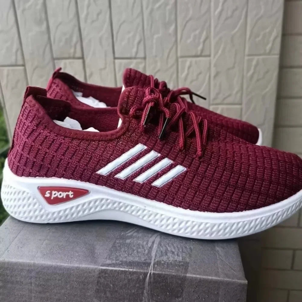 Women Sneakers Mesh Low-Top Running Sneakers with Air Mesh for Spring and Summer Women Flat Shoes