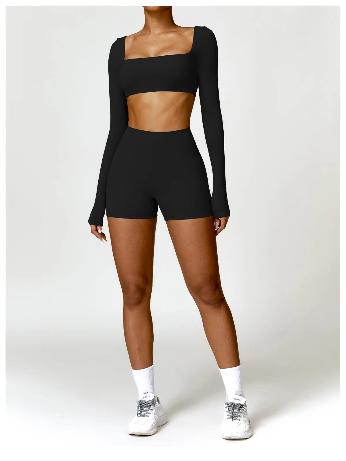 Legging Women Tracksuit Yoga Set 2PCS Sportswear Workout Clothes Athletic Wear Gym Legging Fitness Bra Crop Top Long Sleeve Sports Suits