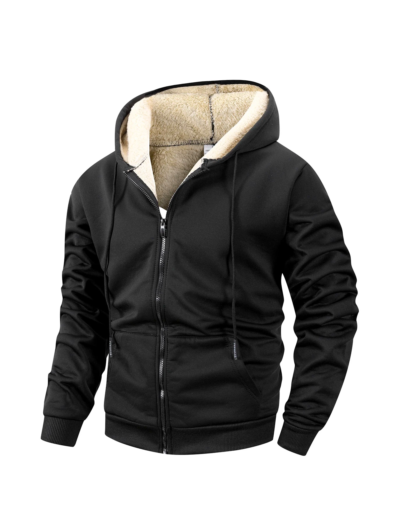 JUMPER Winter Men's Zipper Jacket Fleece Warm Windproof Hoodies Heavyweight Cardigan Casual Sports Long Sleeve Sweatshirts Hooded Coat