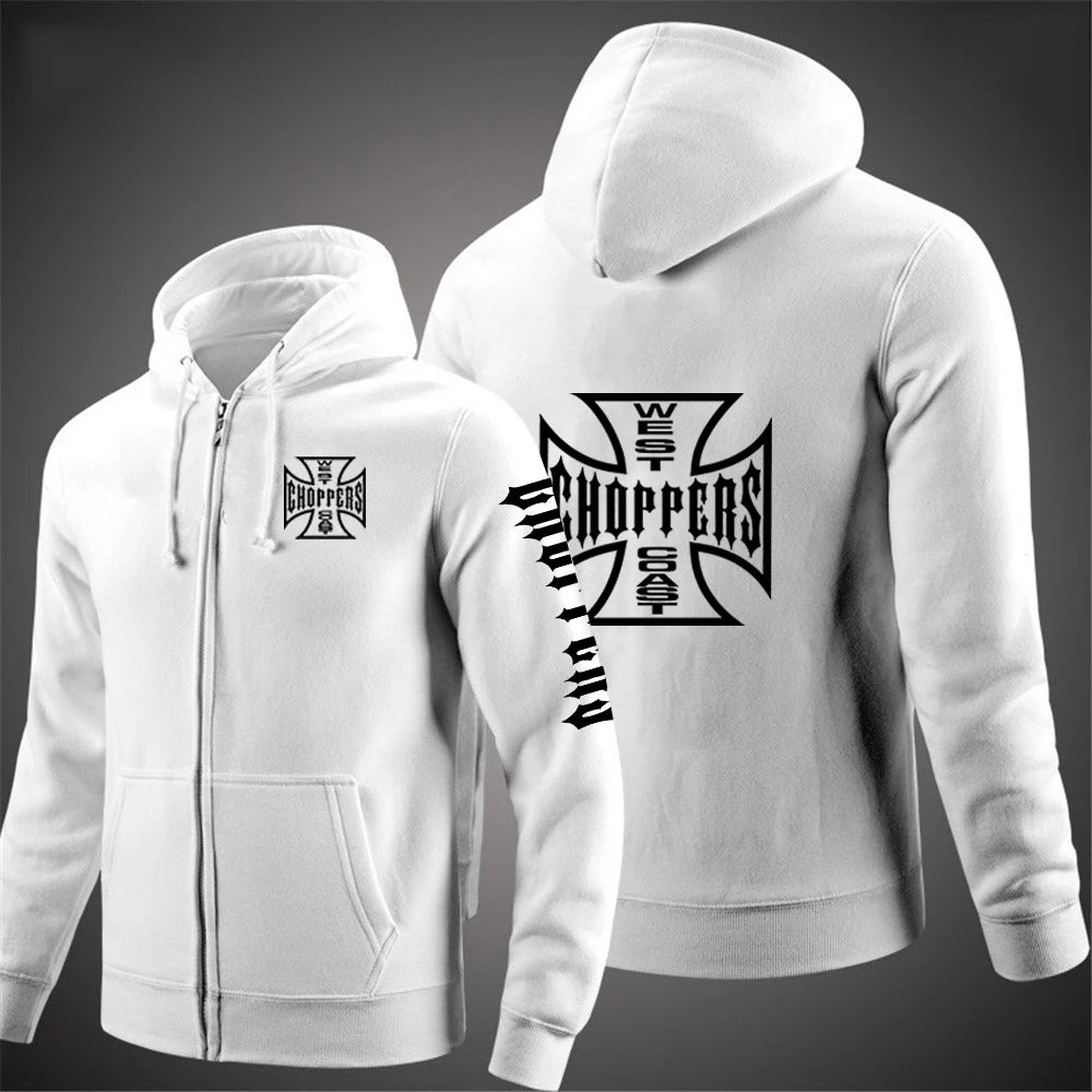 JUMPER West Coast Choppers 2024 New Spring Autumn Mens Solid Color Zipper Pullover Sweater Warm Long-sleeved Comfortable Versatile Caot