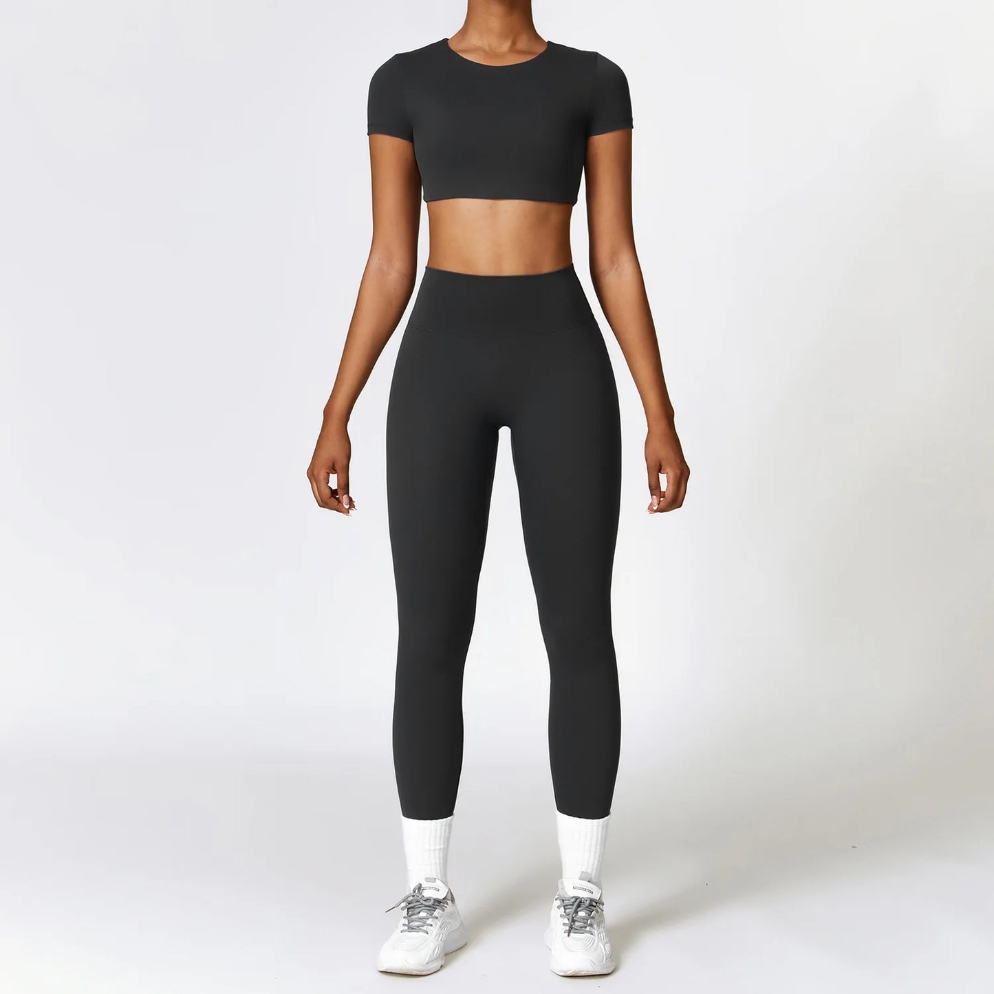 Legging 2PCS Seamless Yoga Set Women Workout Set Sportswear Gym Clothing Fitness Long Sleeve Crop Top High Waist Leggings Sports Suits