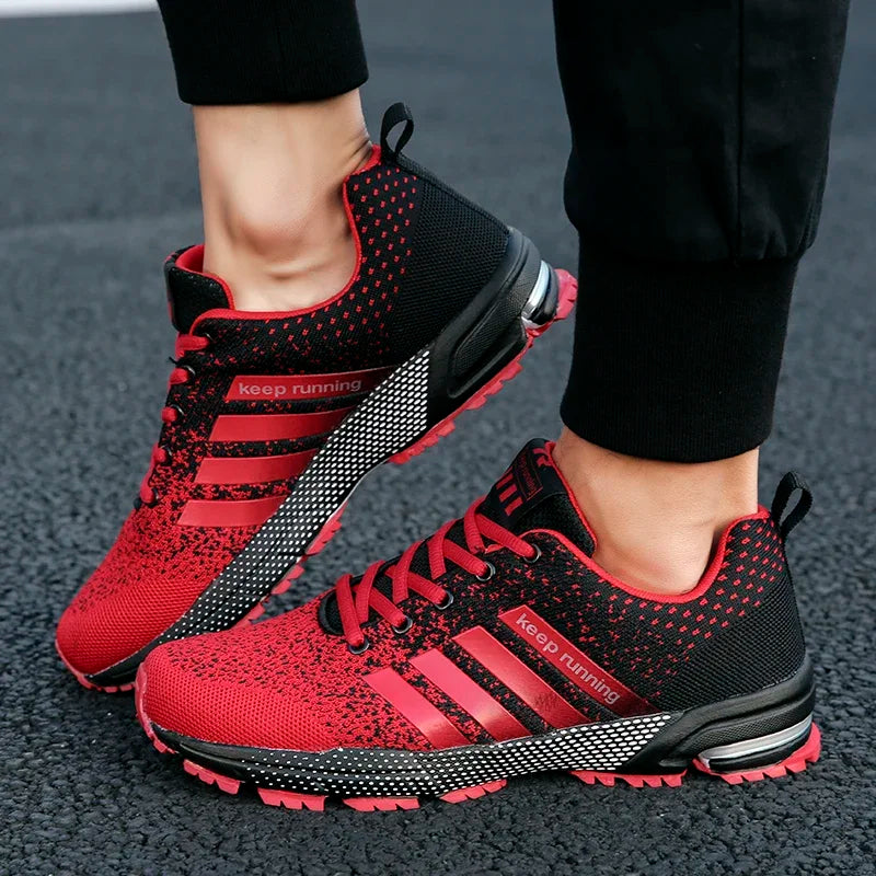 Sneakers New men's and women's flying mesh surface spring summer breathable casual sports shoes flat vulcanized couple running big size48