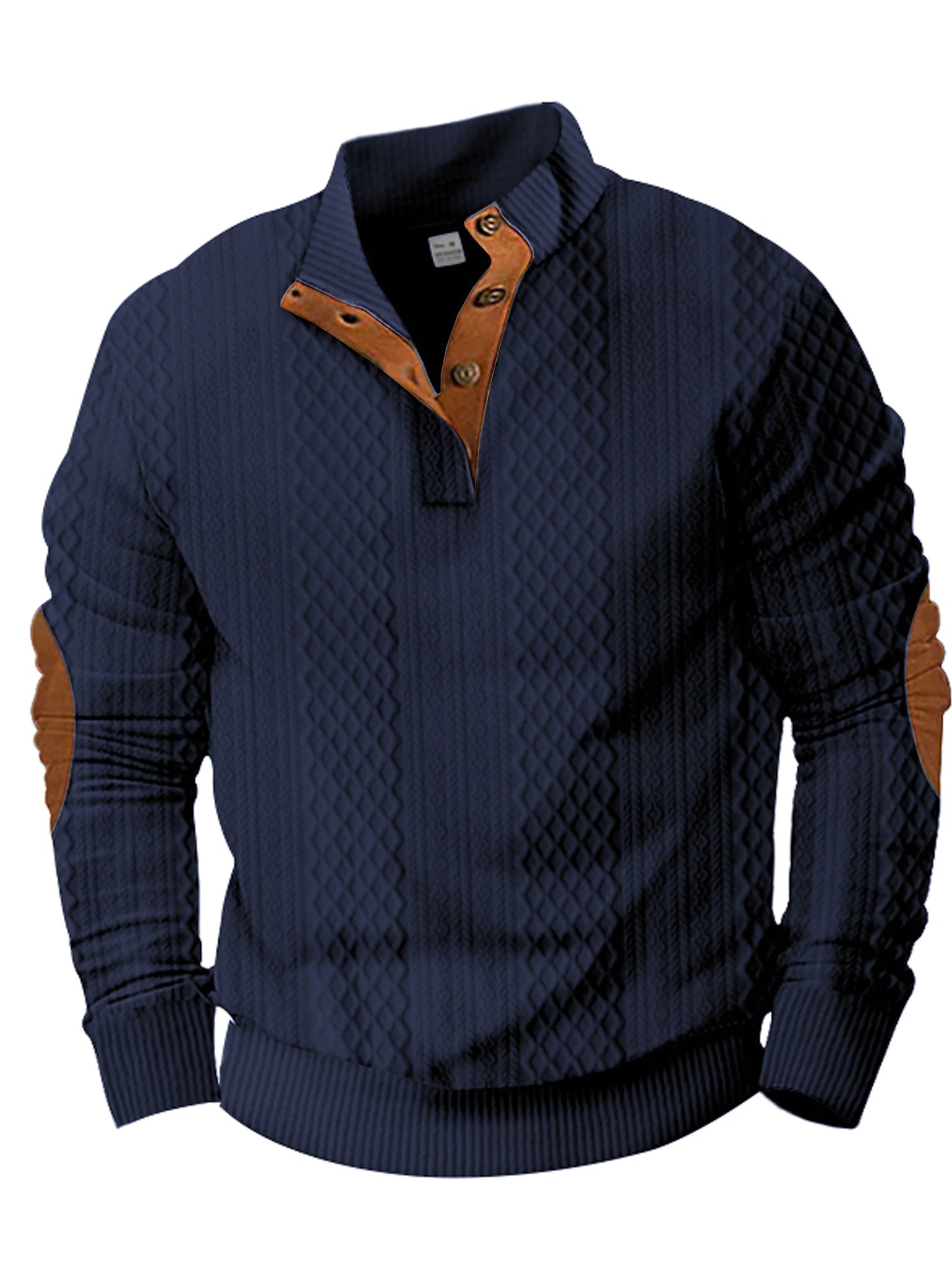 JUMPER bestselling euro code men's casual standing collar long-sleeved Jacquard knitted button-down sweater