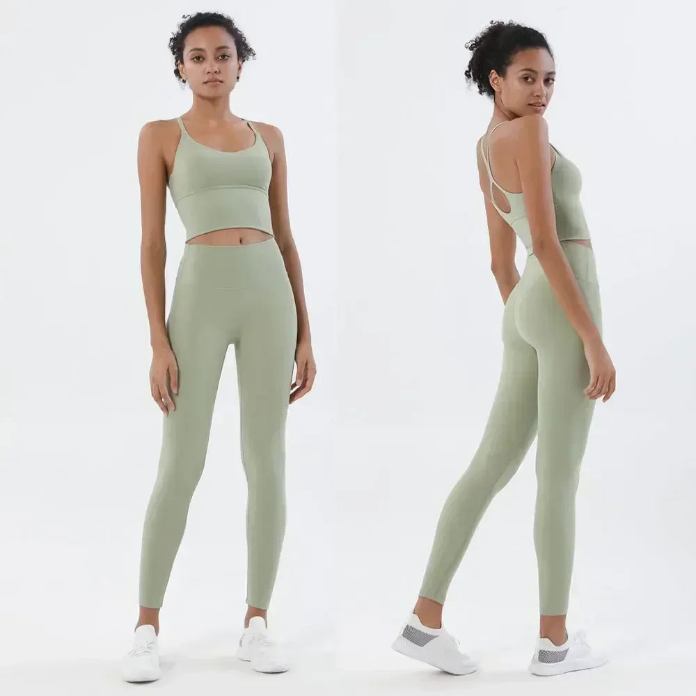 Legging Sportswear Woman Gym Sports Bra and Leggings Woman 2 Piece Set Outifit Naked Feeling Female Fitness Clothing Women' Tracksuit