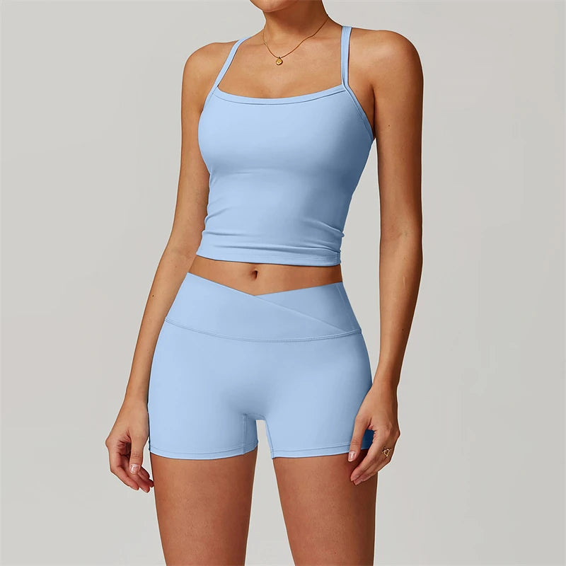 Legging 2 Piece Yoga Clothes Women's Tracksuit Athletic Wear Pilates Fitness Suit Gym Workout Sets Push Up Sports Bra Leggings Suit