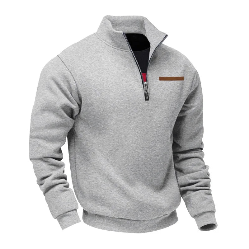 JUMPER fleece long-sleeved men's sweater half zipper loose stand-up collar pullover men's sweater