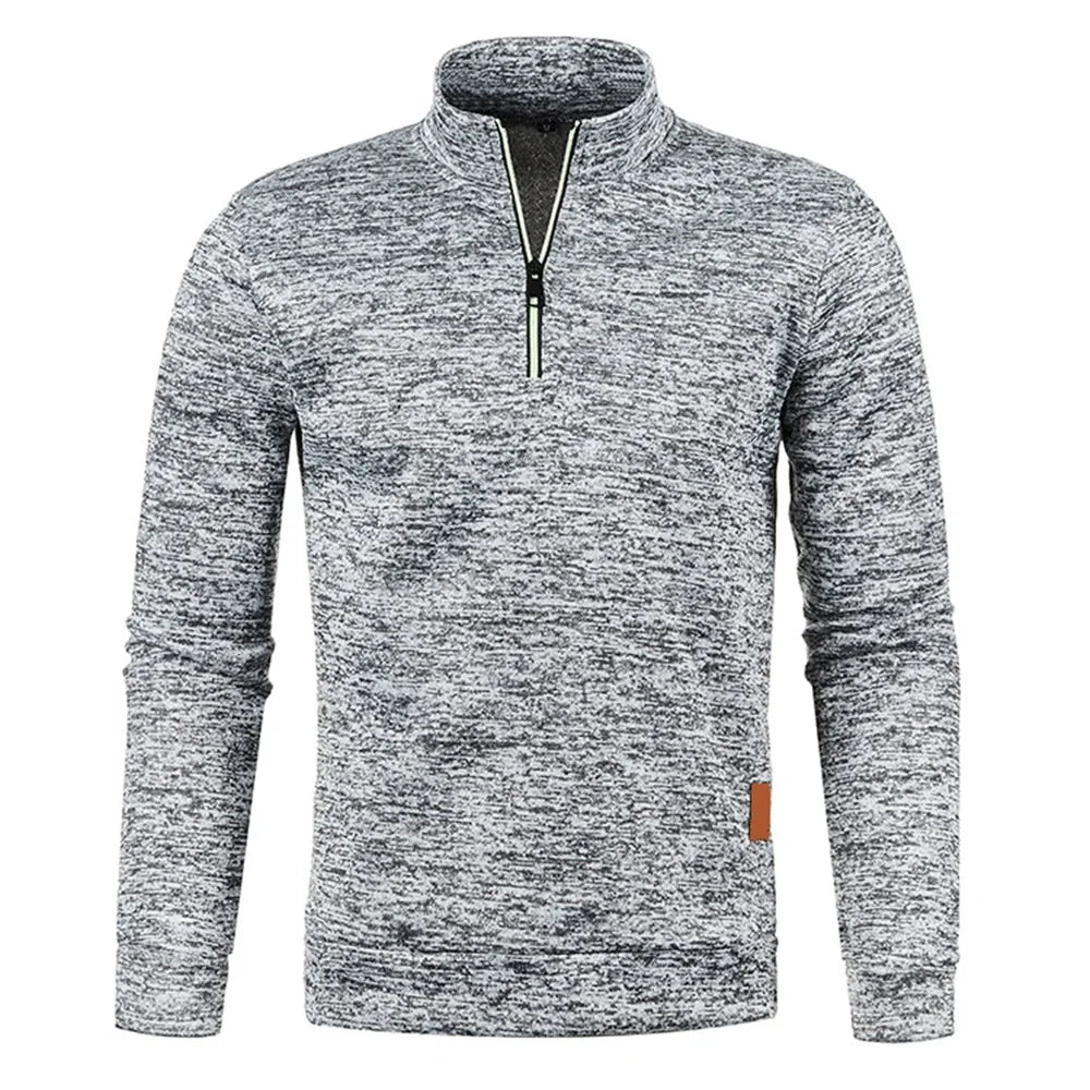 JUMPER Men Sweatshirts Spring Thicker Pullover Half Zipper Pullover for Male Hoody Outdoor Sweatshir Autumn Solid Color Turtleneck Swea