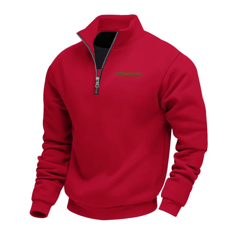 JUMPER fleece long-sleeved men's sweater half zipper loose stand-up collar pullover men's sweater