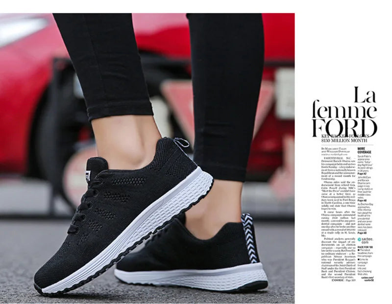 Women Sneakers  Fashion Breathable Walking Mesh Flat Shoes Sneakers Women 2021 Gym Vulcanized Shoes White Female Footwear