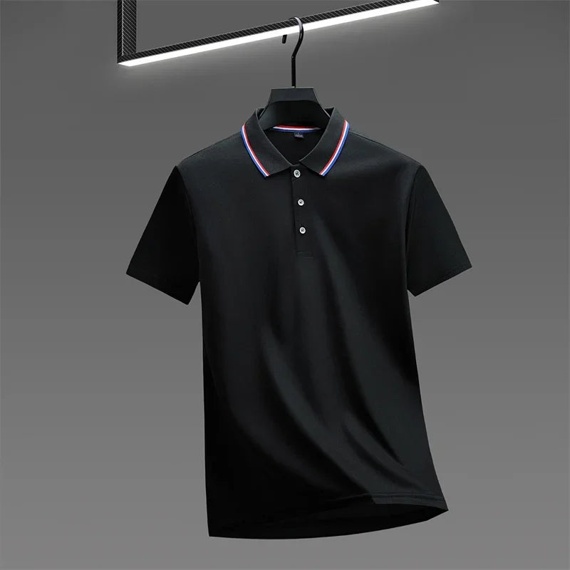 Polo New Men's Casual Solid Color Short Sleeved Polo Shirt Summer Fashionable and Comfortable Versatile Top