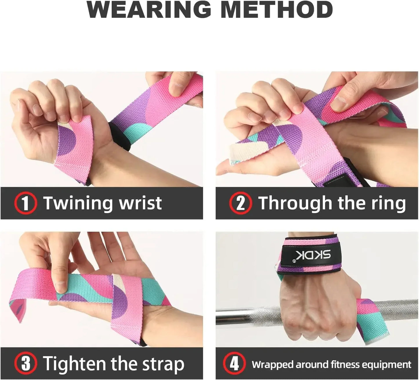 EQP 2Pcs Adjustable Weightlifting Wrist Straps Non-Slip Strength Training Fitness Lifting Support Gym Booster Bands Sports Grip