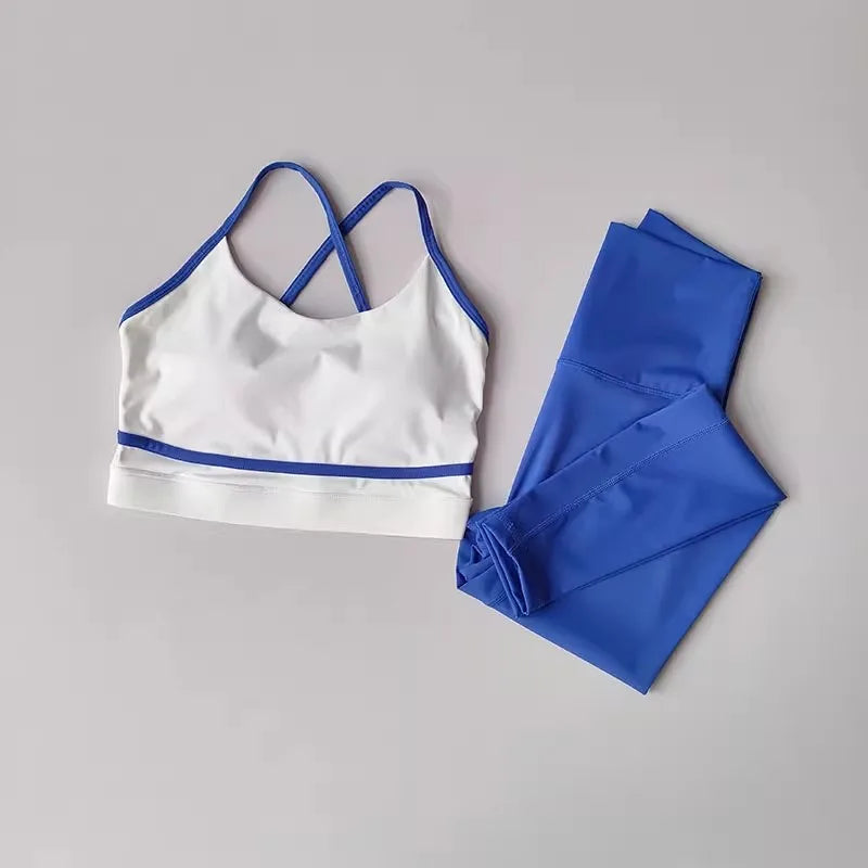 Legging Women's Yoga Set Workout Set 2 Piece High Waist Yoga Leggings Sports Bra Gym Suit Activewear Sports Fitness Set Sports Suit