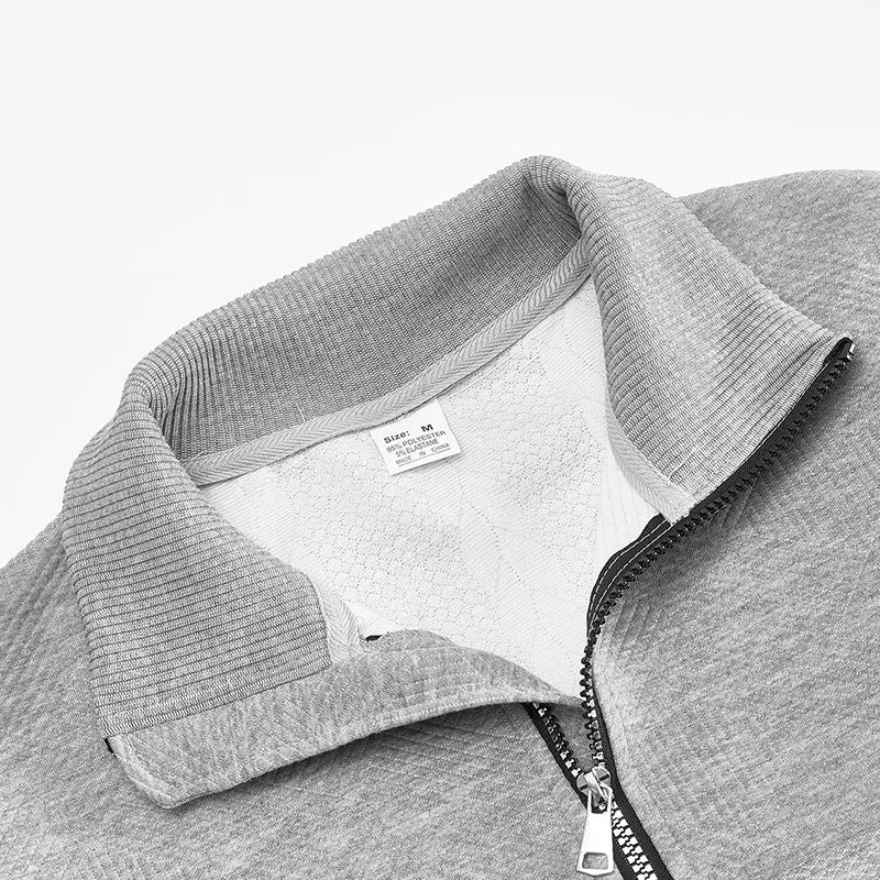 JUMPER Casual stand-up collar zipper pullover loose knitted jacquard autumn and winter long-sleeved sweater men's top