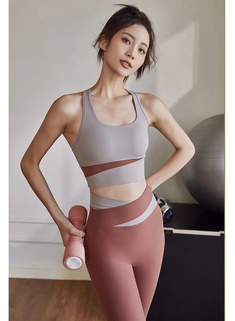 Legging Two Piece Yoga Set Women Sportswear Suit Outfit Gym Leggings With Bra Pants Sports Bra Shorts For Fitness Clothing Workout Set