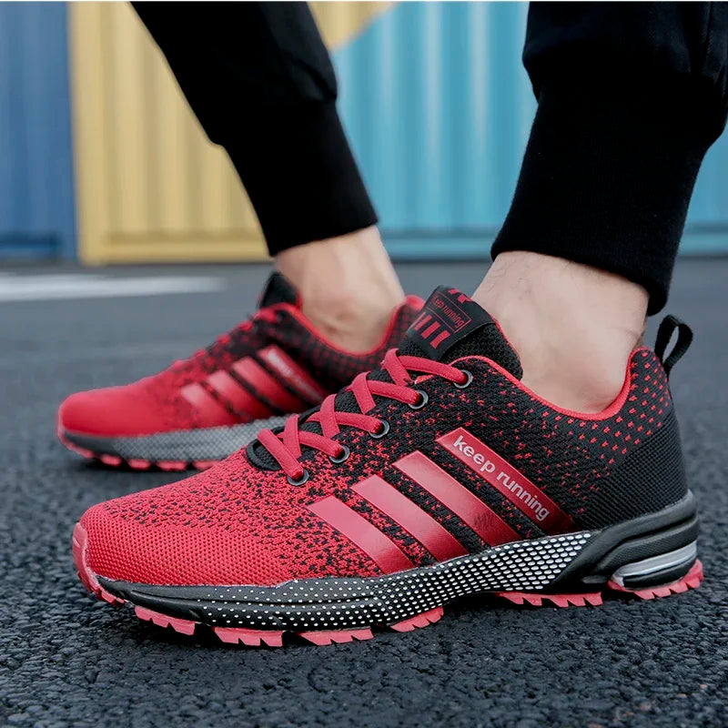 Sneakers New men's and women's flying mesh surface spring summer breathable casual sports shoes flat vulcanized couple running big size48