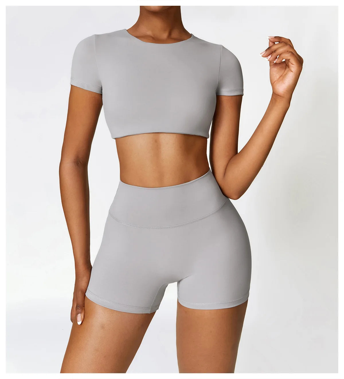 Legging 2PCS Seamless Yoga Set Women Workout Set Sportswear Gym Clothing Fitness Long Sleeve Crop Top High Waist Leggings Sports Suits