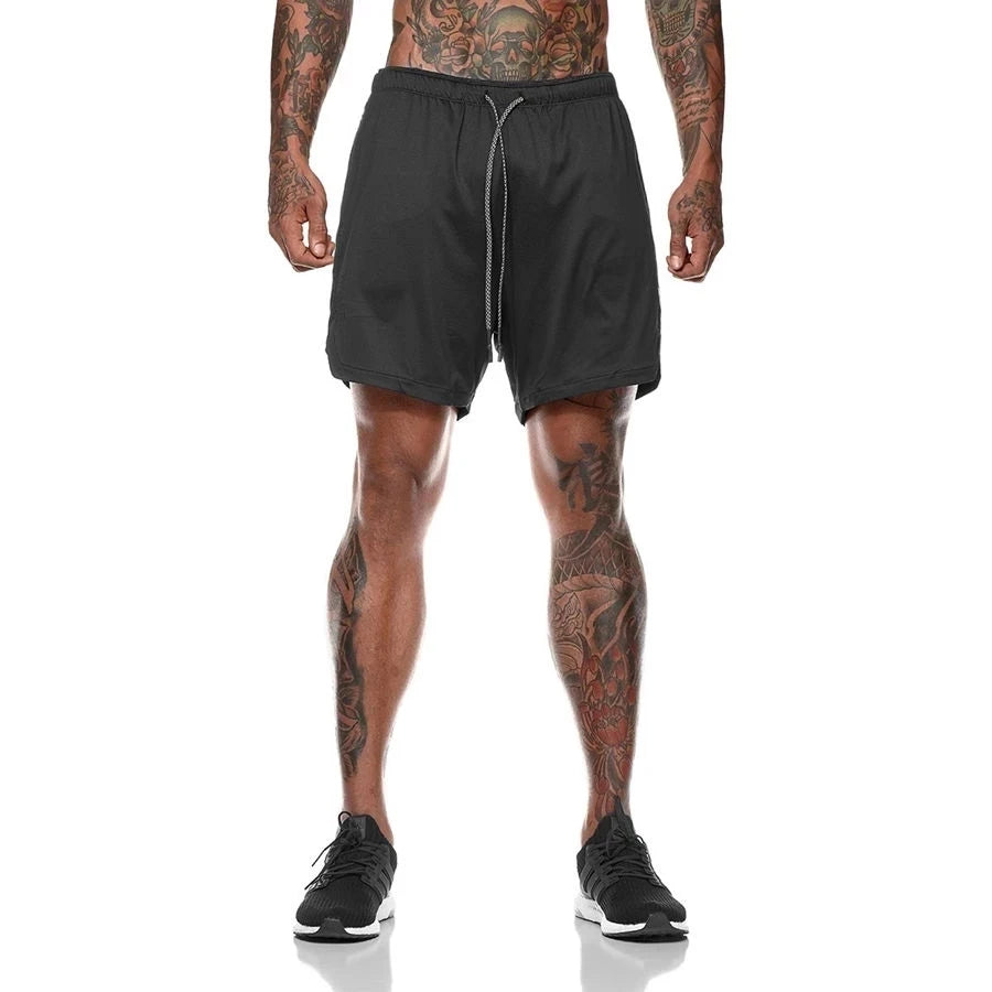 Shorts  Sportswear Double-deck Running Shorts 2 In 1 Beach Bottoms Summer Gym Fitness Training Jogging Short Pants Men