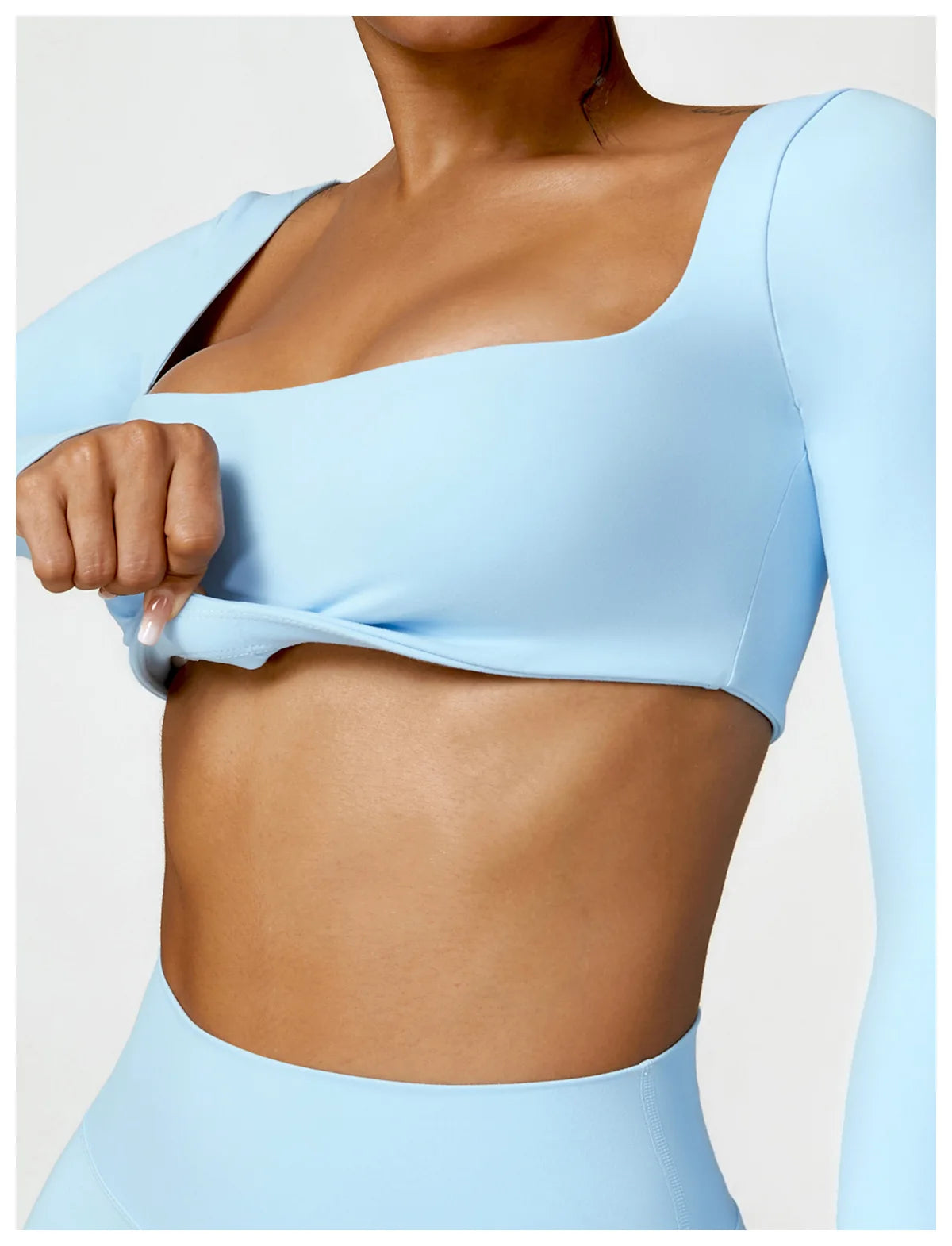 Legging Women Tracksuit Yoga Set 2PCS Sportswear Workout Clothes Athletic Wear Gym Legging Fitness Bra Crop Top Long Sleeve Sports Suits