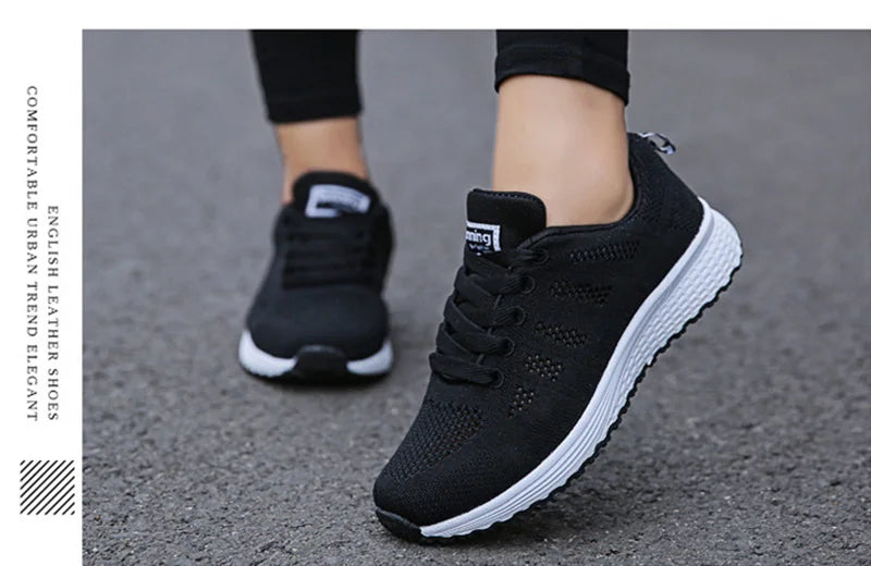 Women Sneakers  Fashion Breathable Walking Mesh Flat Shoes Sneakers Women 2021 Gym Vulcanized Shoes White Female Footwear