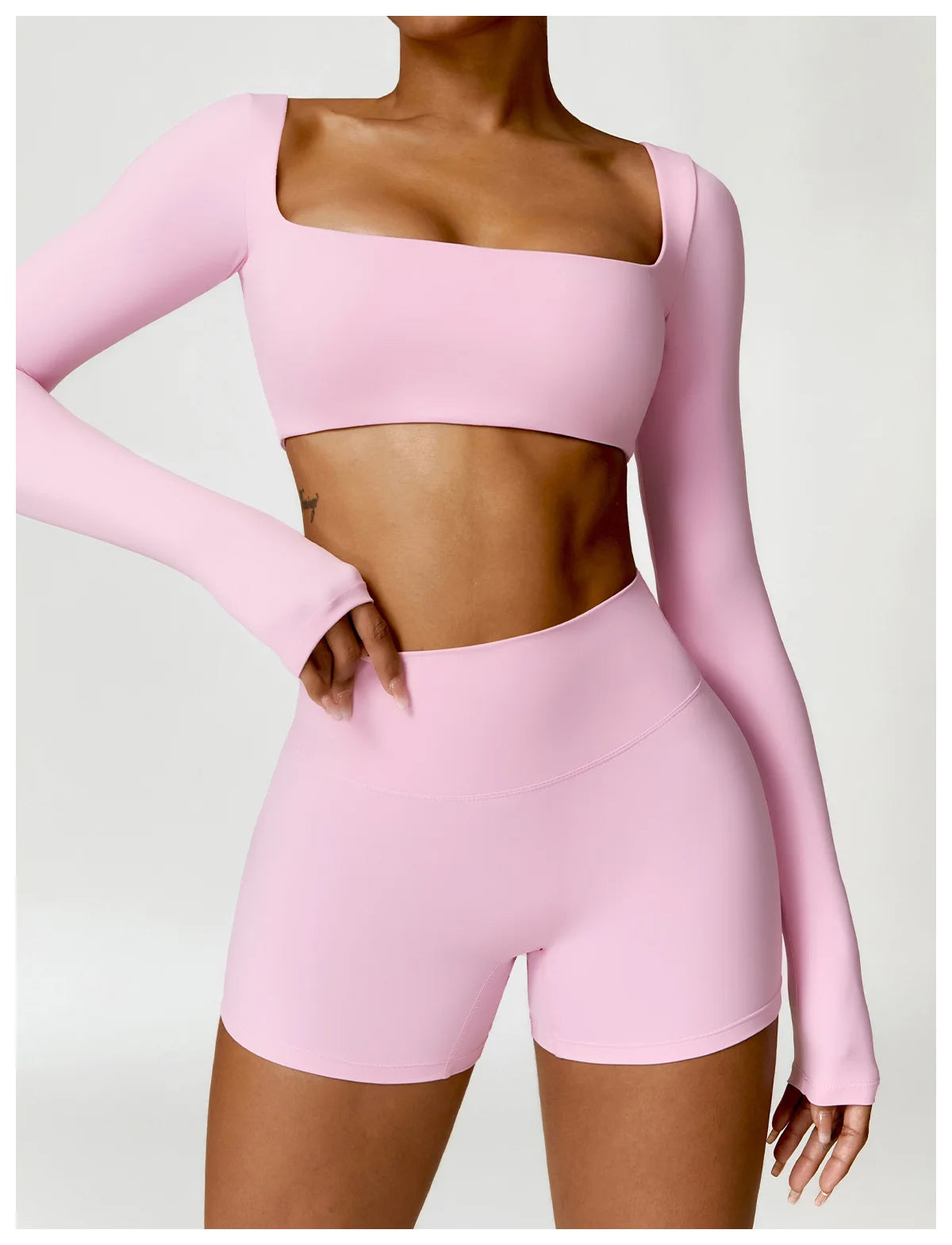 Legging Women Tracksuit Yoga Set 2PCS Sportswear Workout Clothes Athletic Wear Gym Legging Fitness Bra Crop Top Long Sleeve Sports Suits