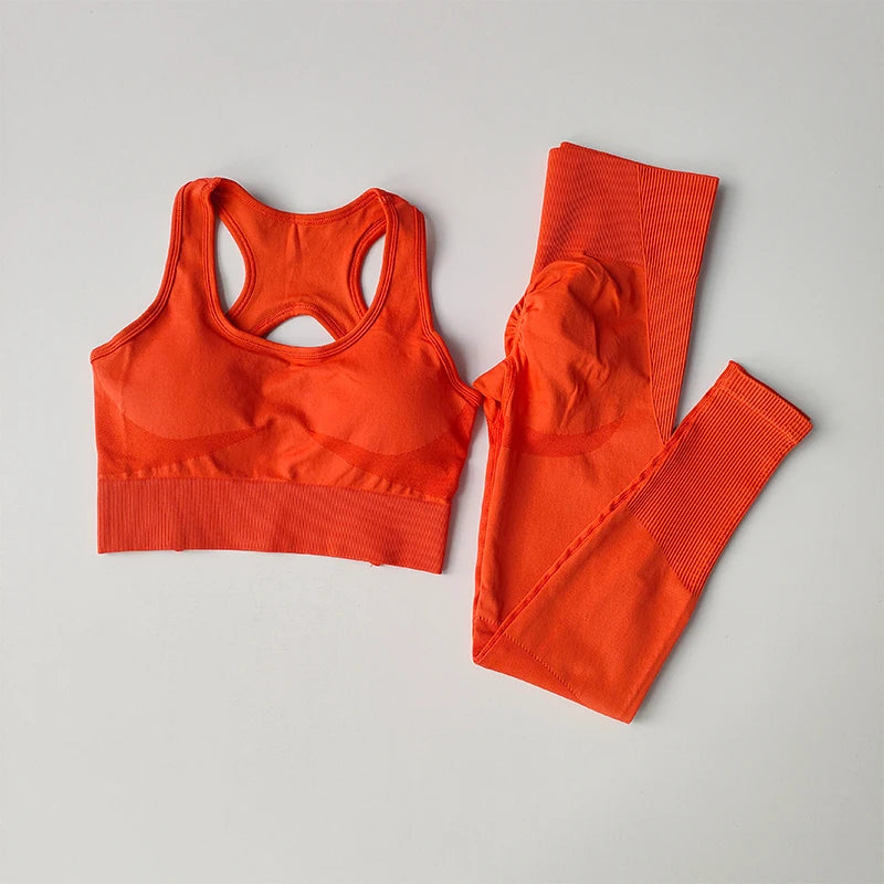 Legging 2PCS Sports Bra Women's Set Professional Fitness Tank Top Bra Shockproof Running Leggings Yoga Suit Beautiful Back Bra Clothing