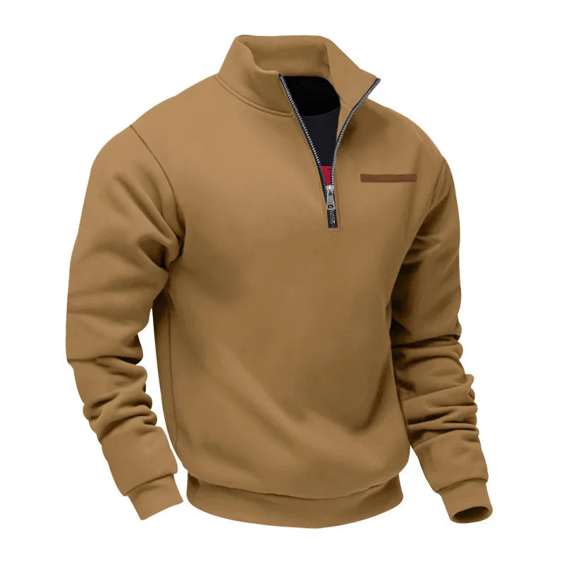 JUMPER fleece long-sleeved men's sweater half zipper loose stand-up collar pullover men's sweater