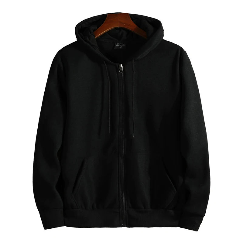 JUMPER Zipper Hoodies Autumn Winter Men's New Long Sleeve Hooded Sweatshirt Fashion Casual Male Outfit Sportwear Loose Fit Clothes