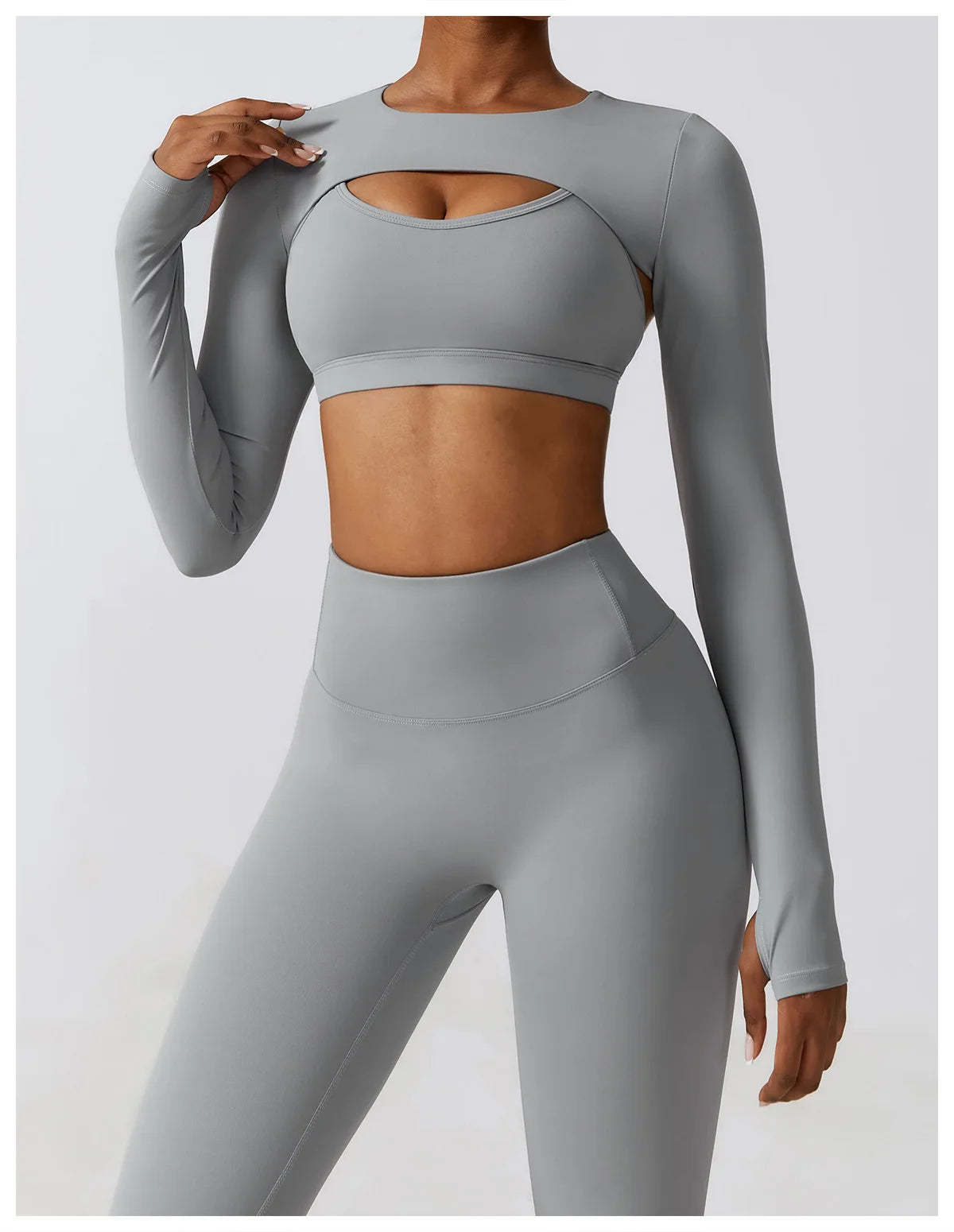 Legging Women's Sportswear Yoga Set Workout Clothes Athletic Wear Sports Gym Legging 2/3PCS Fitness Bra Crop Top Long Sleeve Yoga Suit