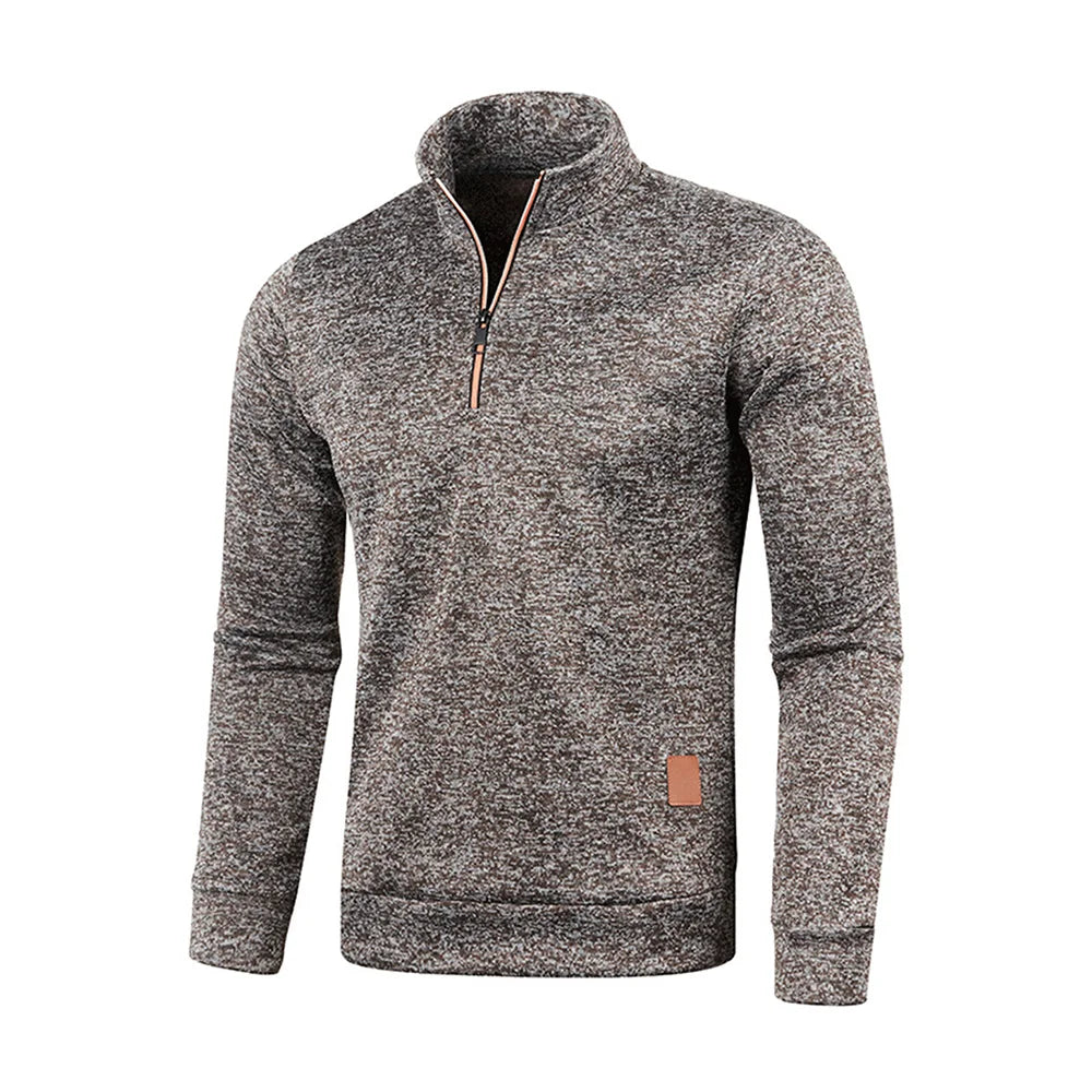 JUMPER Men Sweatshirts Spring Thicker Pullover Half Zipper Pullover for Male Hoody Outdoor Sweatshir Autumn Solid Color Turtleneck Swea