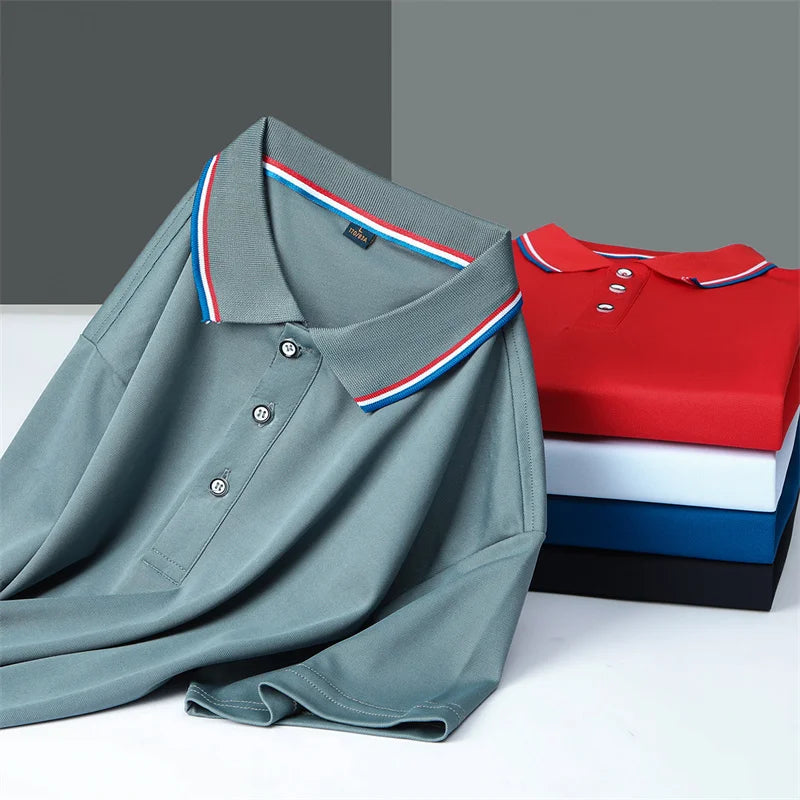 Polo New Men's Casual Solid Color Short Sleeved Polo Shirt Summer Fashionable and Comfortable Versatile Top
