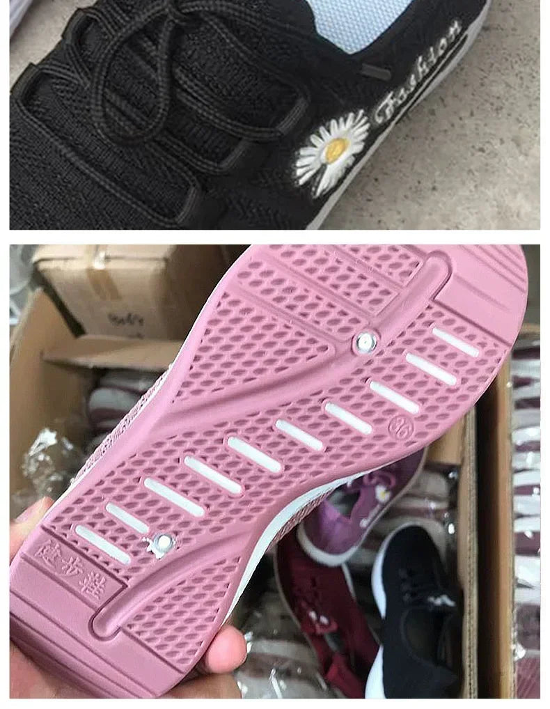 Women Sneakers  light running shoes, net shoes, comfortable soft soled sneakers, women's breathable casual single shoes