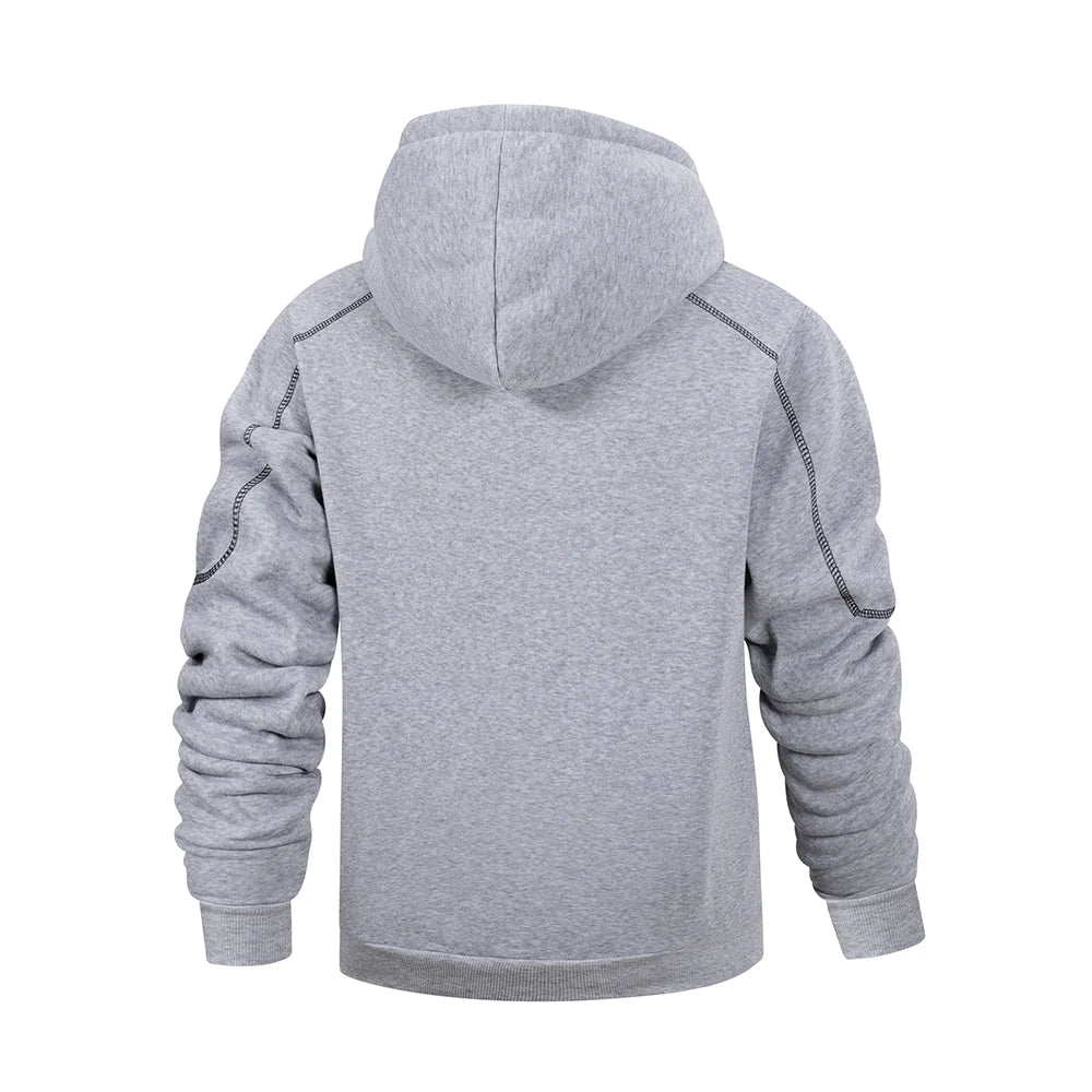 JUMPER Men's Casual Sports Zipper Hoodie Coat Solid Color Cardigan Sweatshirt for Men Clothing Sportswear Slim Fit Casual Jacket