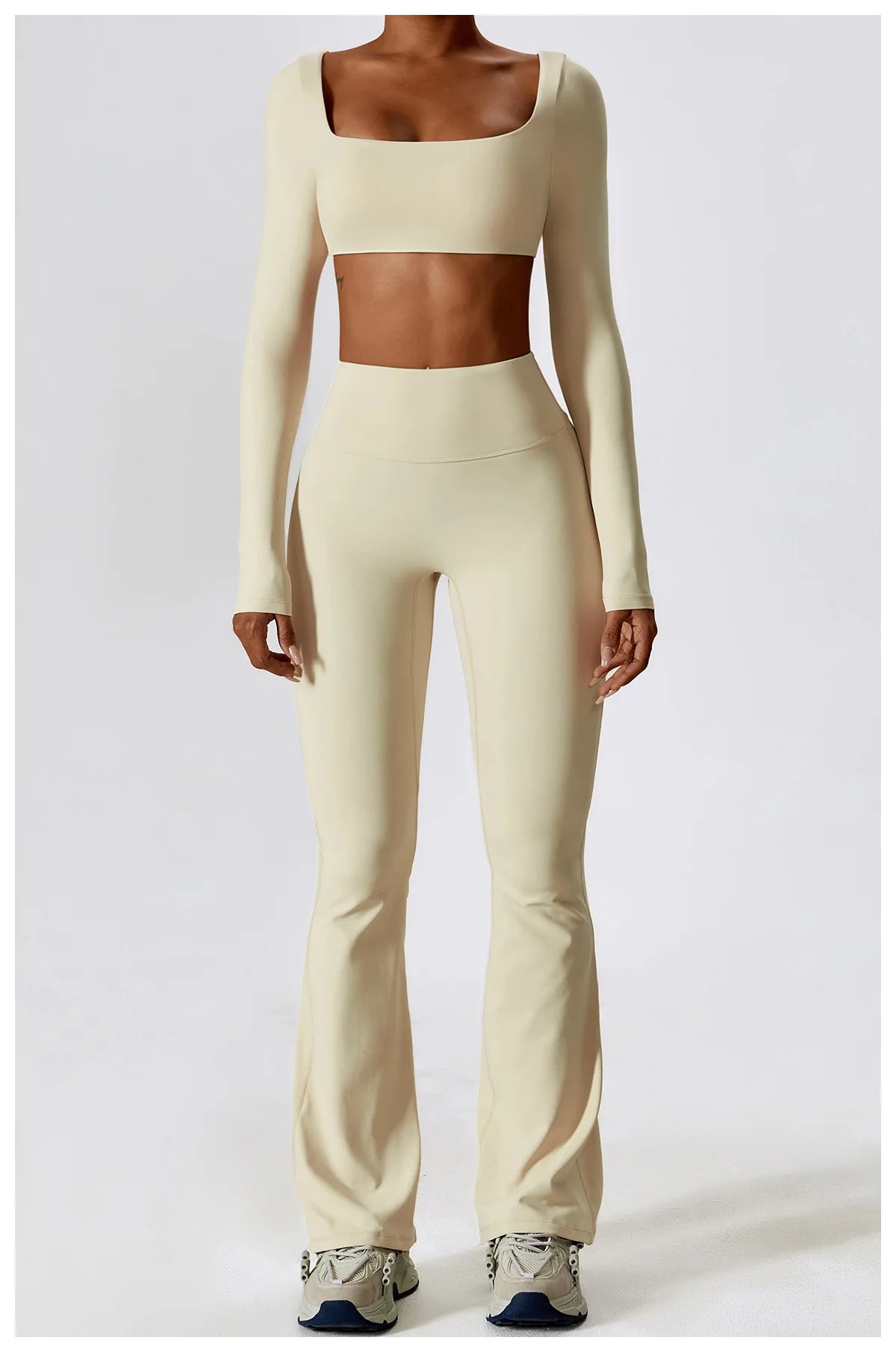 Legging Yoga Set 2PCS Seamless Women Sportswear Workout Clothes Athletic Wear Gym Legging Fitness Bra Crop Top Long Sleeve Sports Suits