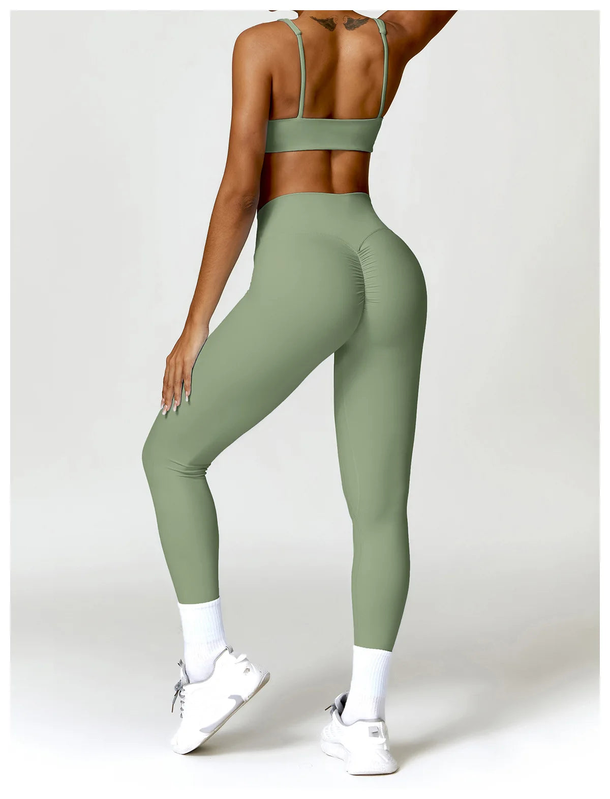 Legging Women Tracksuit Yoga Set 2PCS Sportswear Workout Clothes Athletic Wear Gym Legging Fitness Bra Crop Top Long Sleeve Sports Suits