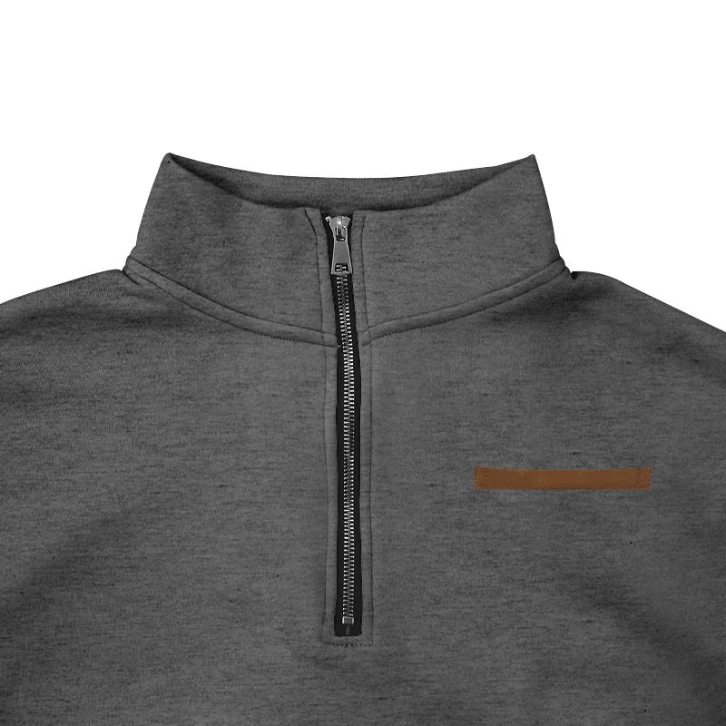 JUMPER fleece long-sleeved men's sweater half zipper loose stand-up collar pullover men's sweater
