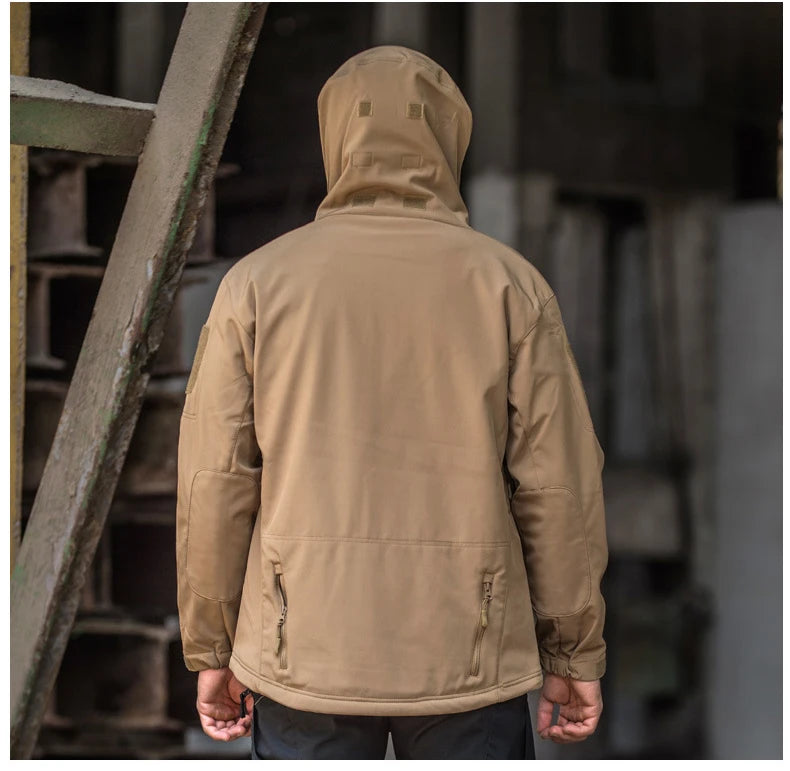 JUMPER Military Shark Skin Soft Shell Jackets Men Tactical Windproof Waterproof jacket men Army Combat Jackets Mens Hooded Bomber Coats
