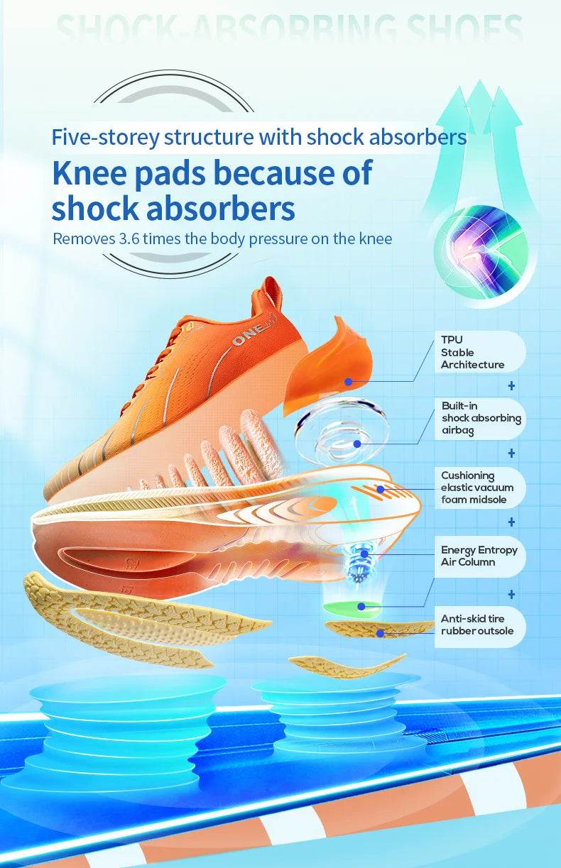 Sneakers New Cushioning Running Shoes For Men Suitable Heavy Runners Lace Up Sports Women Non-slip Outdoor Athletic Male Sneakers