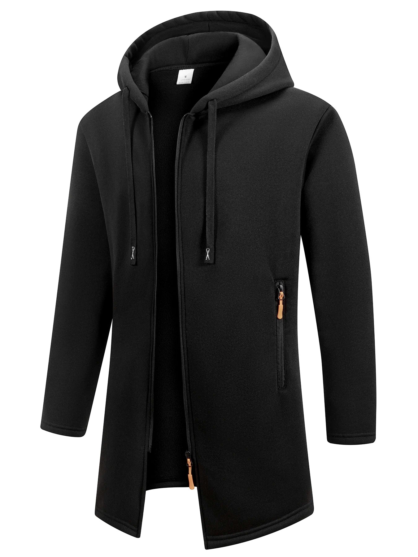 JUMPER Men's Hoodies Jacket Fleece Warm Zipper Hooded Sweatshirts Loose Casual Long Sleeve Coat Solid Color Outerwear