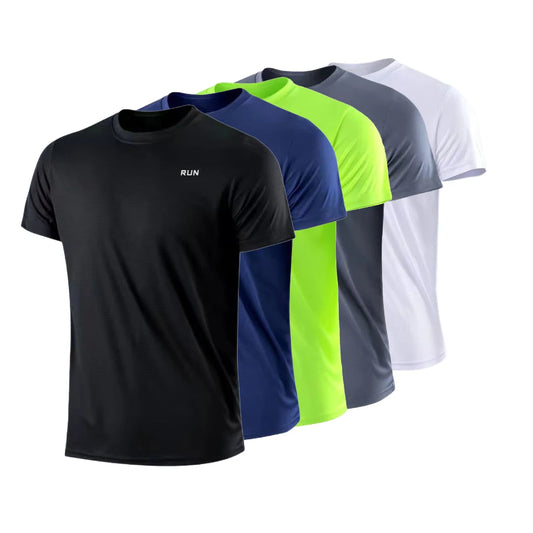 T-shirts Men's Quick Dry Short Sleeve Gym Running Moisture Wicking Round Neck T-Shirt Training Exercise Gym Sport Shirt Tops Lightweight