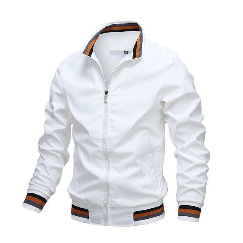 JUMPER Winter Men's Stand Collar Casual Zipper Jacket Outdoor Sports Coat Windbreaker Jacket for Men Waterproof Bomber